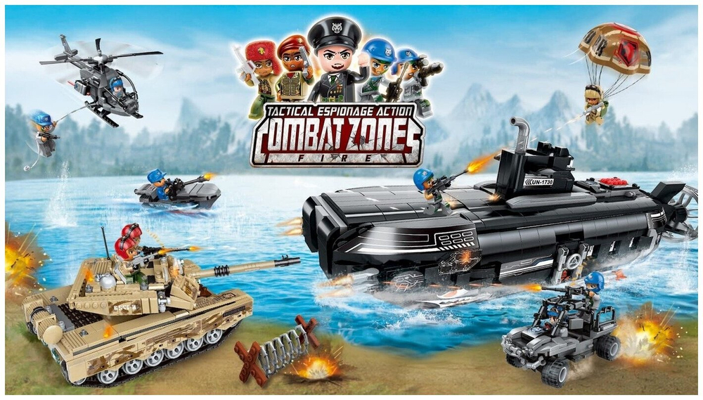Конструктор Qman CombatZones 21014 Танк, 858 дет.