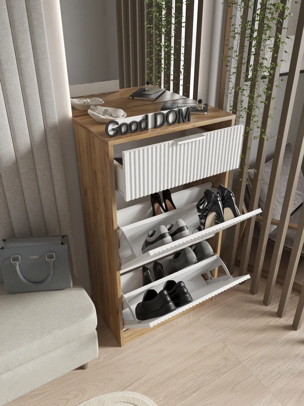 Обувница с выдвижным ящиком
