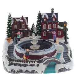 GAEM Фигурка декоративная "Рождество" (4 мелодии, подсвет, движ, фонтан 3xAA н/п, +USB), L26,5 W23 H19 см