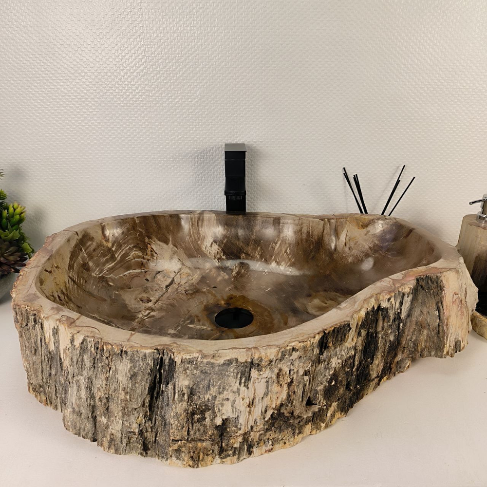 Каменная раковина из окаменелого дерева OD-04830 (74*52*16) 0178 из натурального камня