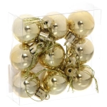 Новогодние шары 3 см (набор 9 шт) «Глянец», золотой