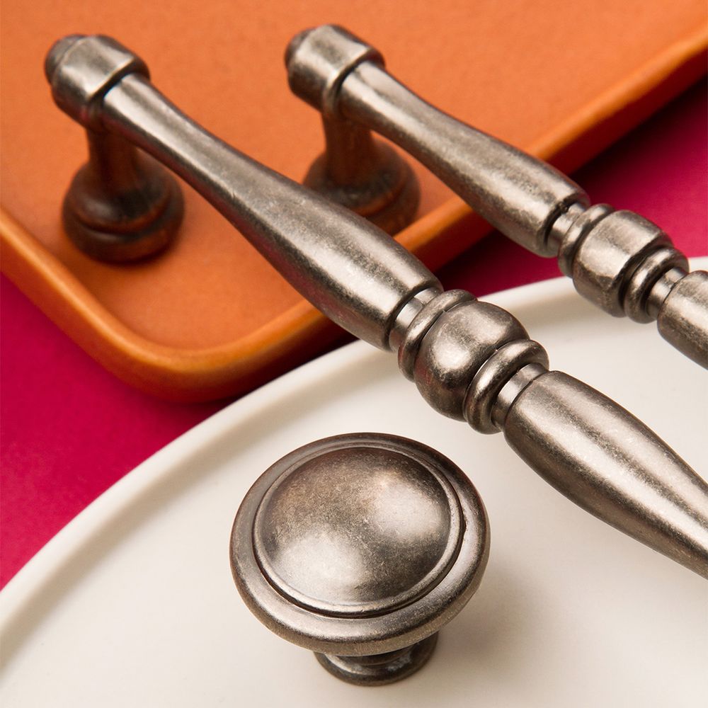 Ручка-кнопка, чернёный старинный цинк