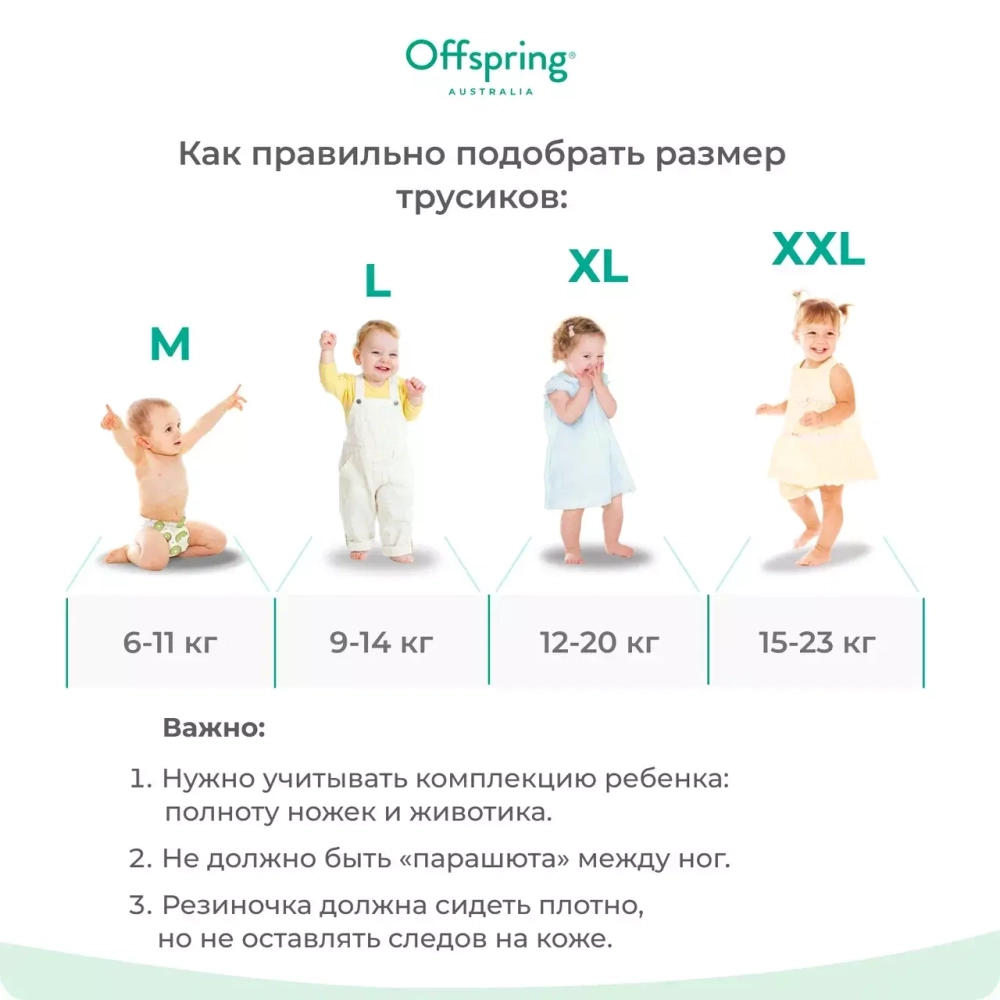 Offspring трусики-подгузники, L 9-14 кг. 36 шт. расцветка Совы