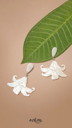 Серьги Nature Bijoux, Lis Blanc, с перламутром, NB26.1-12-90662 (белый)