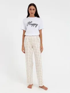 Брюки женские KAFTAN "Drops", р. 40-42, белый