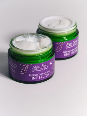 Ночной крем-коктейль для лица лифтинг эффект Night face cream-coctail TIME FACTOR, 50 мл (Alga spa)