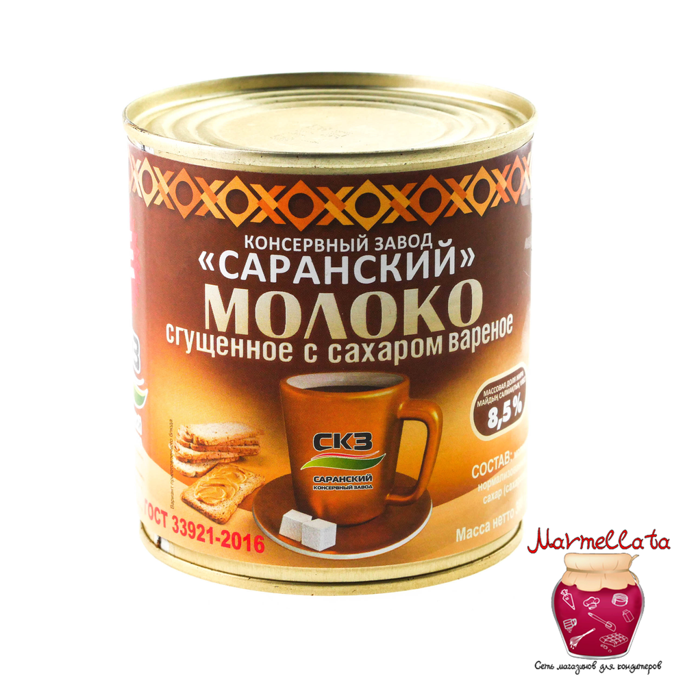 Молоко цельное сгущенное с сахаром ВАРЕНОЕ &quot;Саранский консервный завод&quot;, 380 гр.
