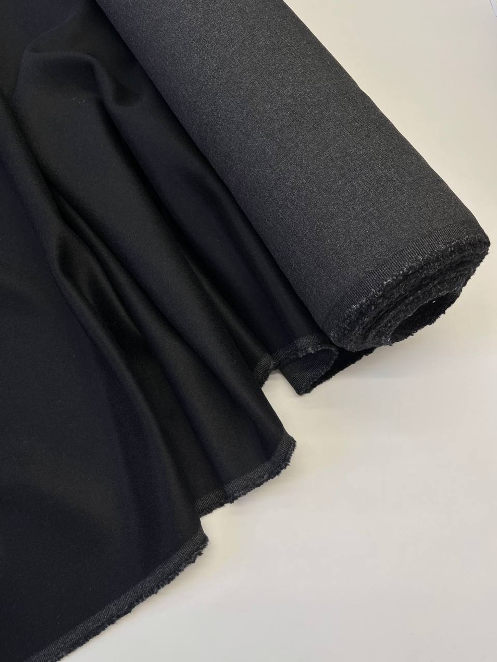 Шерсть с кашемиром пальтовая черная