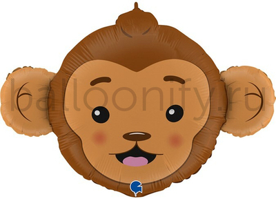 Шар (36''/91 см) Фигура, Голова, Обезьянка Мартышка, 1 шт.