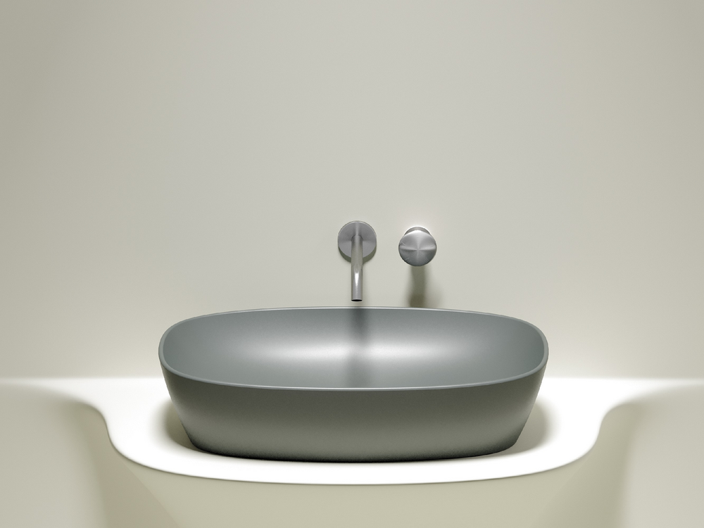 Умывальник чаша накладная овальная (цвет Антрацит Матовый) Element 610x385x140мм