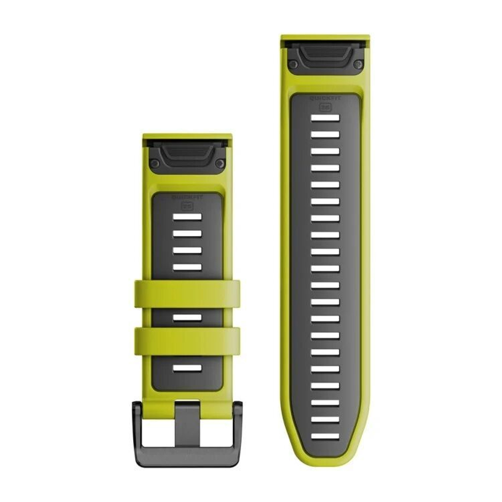 QuickFit 26mm Electric Lime/ Graphite Silicone watch band