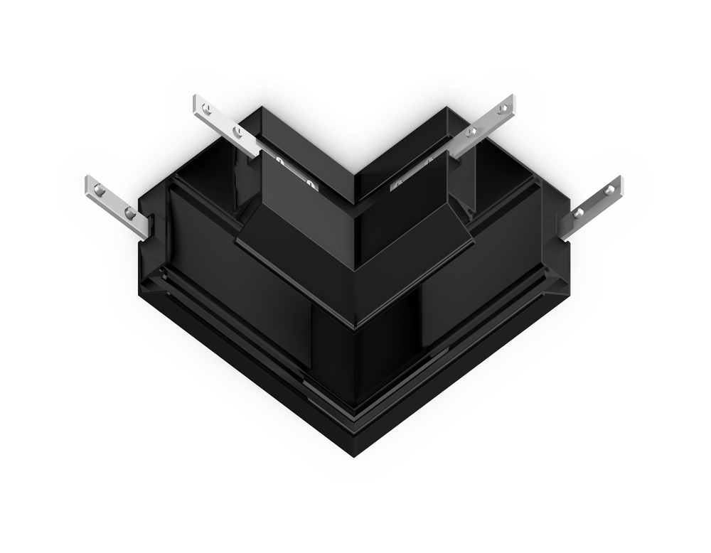 Коннектор угловой для корпуса в натяжной потолок Magnetic 220V 100*100*61 GL1043 BK черный (соединители в комплекте)