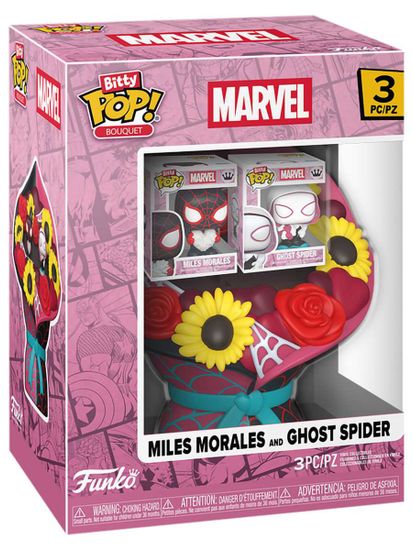 Набор Funko Bitty POP! Bouquet Spider-Man Miles Morales and Ghost Spider 3шт 87816 / Фигурка Фанко ПОП! по мотивам вселенной "Марвел", Майлз Моралес и Паук-призрак