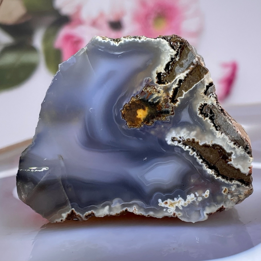 52897  Агат Срез половинка 65мм (Заряжено на Удачу)