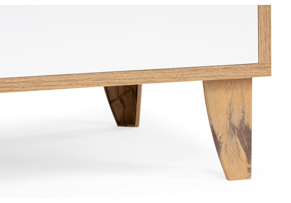 Шкаф Эго Шк-1 на ножках дуб крафт золотой / белый глянец