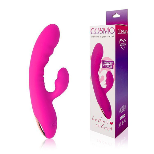 Cosmo CSM-23055 – розовый вибромассажер со стимуляцией клитора, 20 режимов