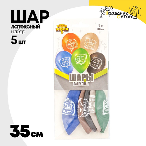 Шар латексный 35см Набор 5шт Любимый Сын (Ассорти)