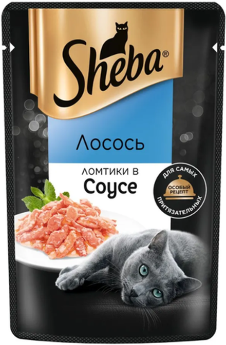 Sheba Pleasure Лосось ломтики в соусе 75г.*28шт.