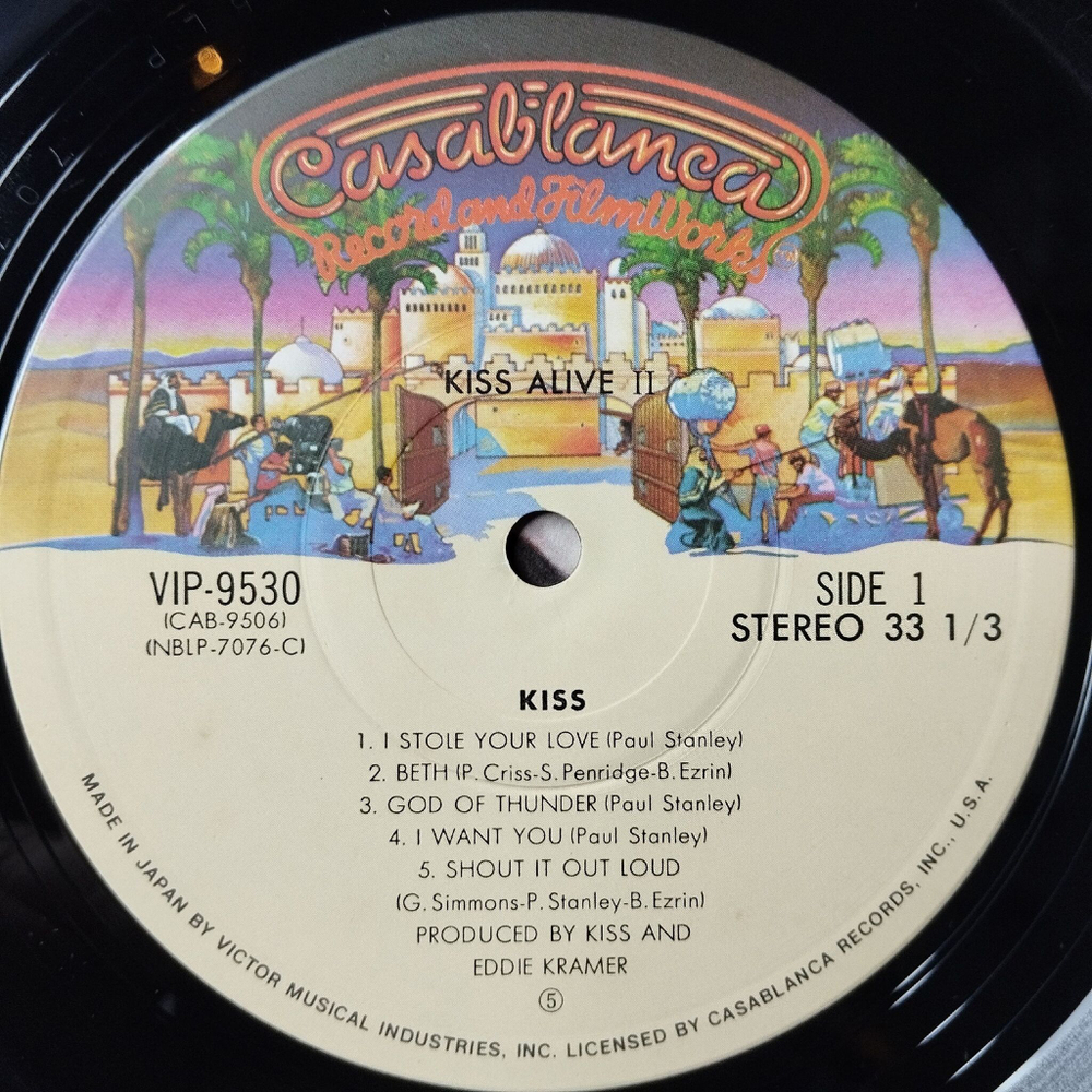 Винтажная виниловая пластинка LP Kiss Alive II (Japan 1977) (No Obi) God Of Thunder