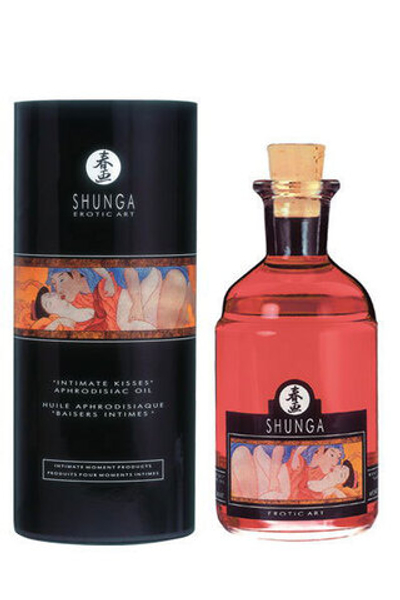 Возбуждающее массажное масло с ароматом шампанского и клубники