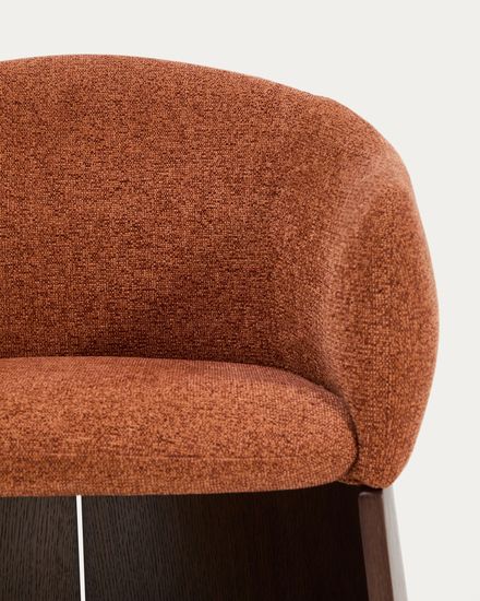 Стул Bosca из терракотовой синели и шпона ореха