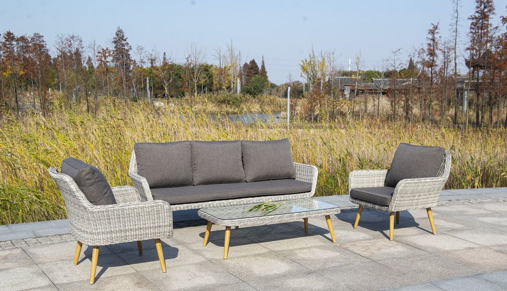 Прованс, диван бежевый, искусственный ротанг