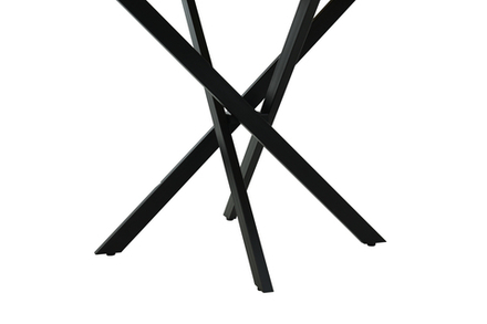 Стол Аврора Рига D950,Дуб Сильверджек Ореховый, Поненте/Чёрный