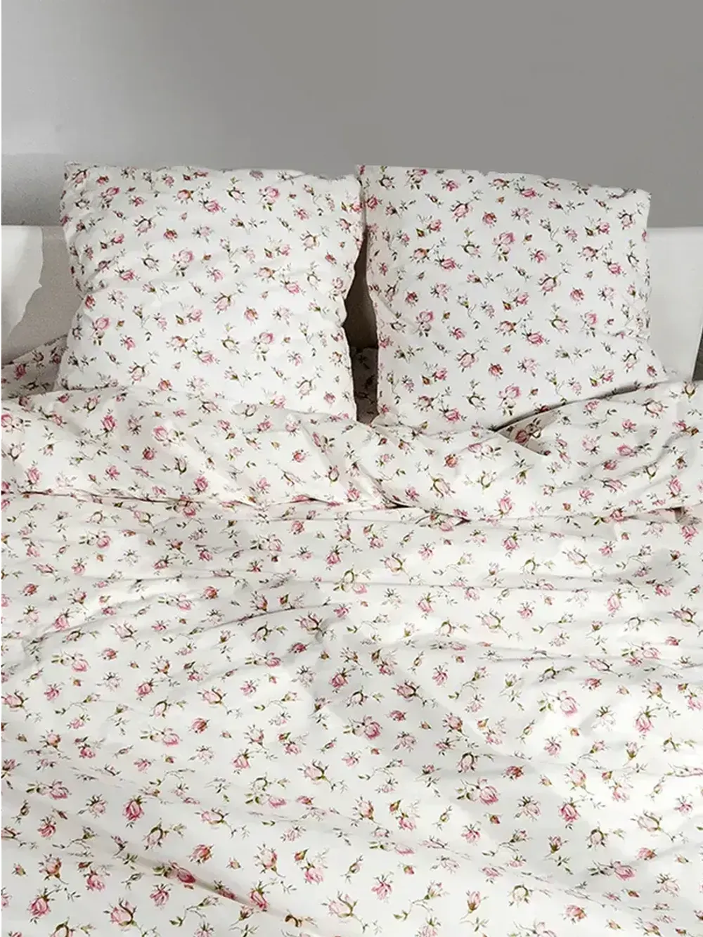 Наволочка комплект 2шт перкаль Сказка "Розовые бутоны" 45х45 см на молнии