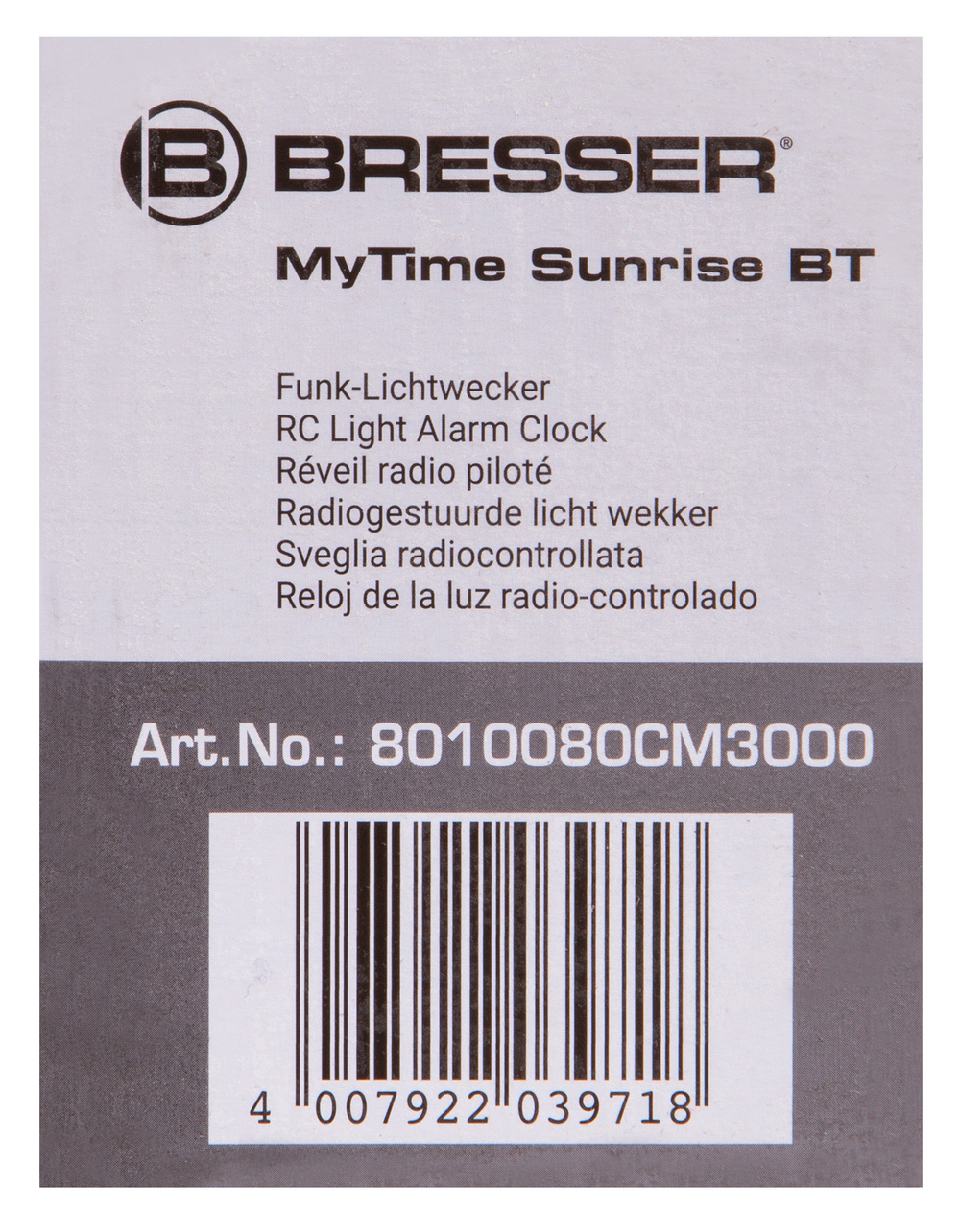 Радио с будильником и термометром Bresser MyTime Sunrise Bluetooth, черное