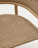 Кресло Arinella из акации с натуральной отделкой и бежевой веревкой