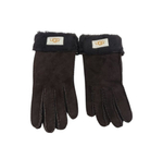 Женские Меховые Перчатки Ugg Шоколадные Замшевые (05)