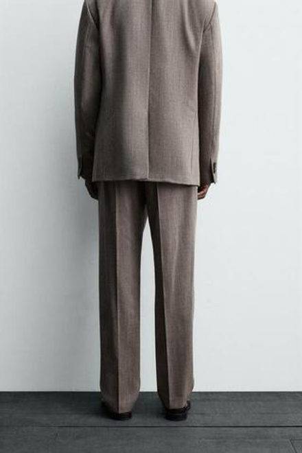 ZARA КОСТЮМНЫЕ БРЮКИ ИЗ 100% ШЕРСТИ, ЦВЕТ ВЕРБЛЮЖЬЕЙ ШЕРСТИ