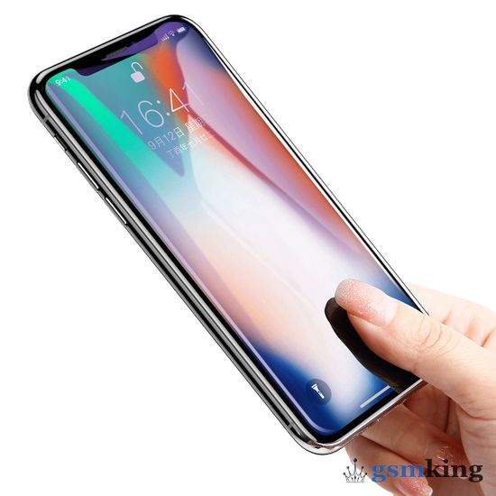 Baseus 0.3mm All-screen Full-glass Anti-bluelight Tempered Glass Film for iPhone X/XS/11 Pro Black SGAPIPHX-KD01