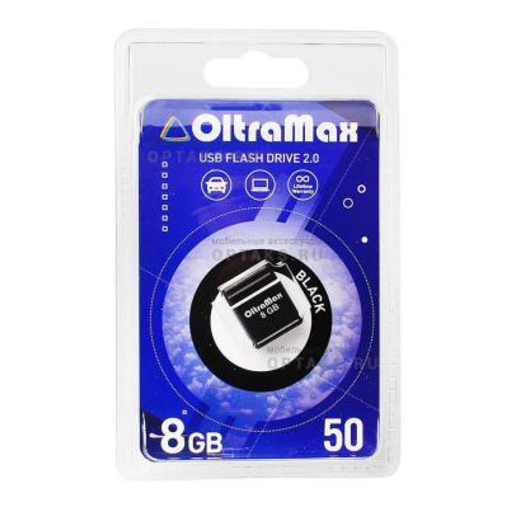 USB Флешка 8GB OltraMax 50 Mini, USB 2.0, синяя