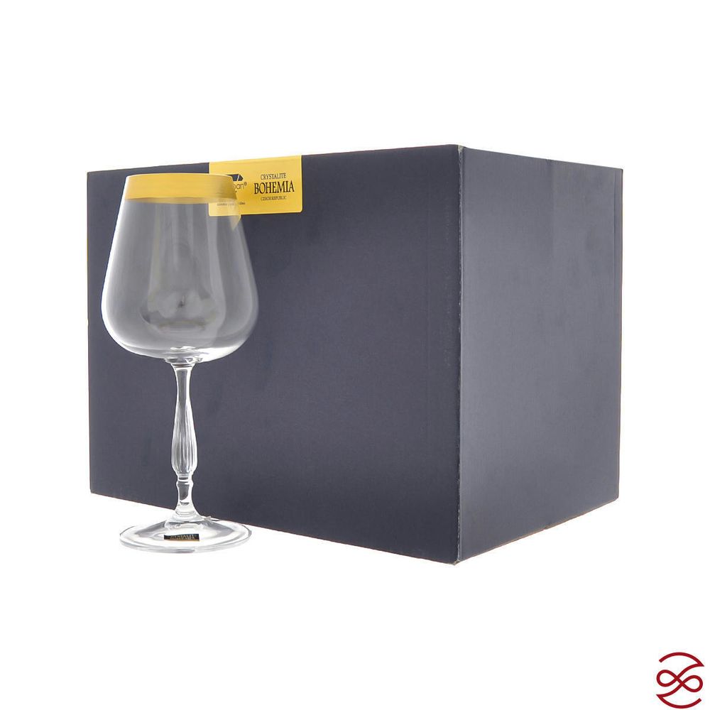 Набор бокалов для вина Crystalite Scopus декор 450 мл (6 шт)