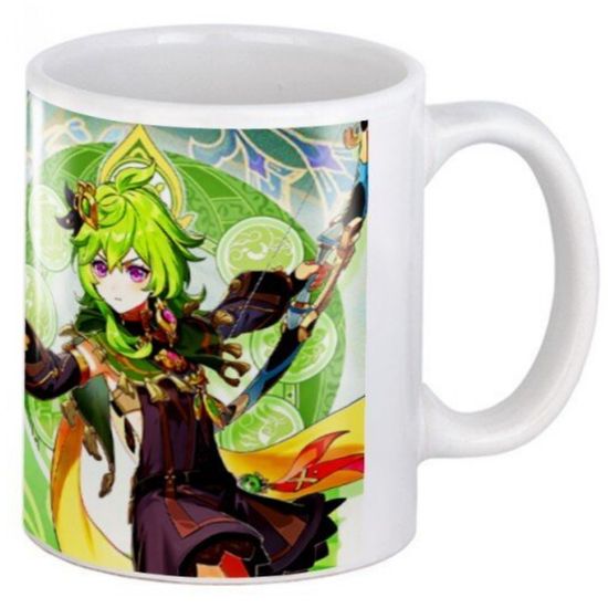 Кружка керамическая Геншин, Genshin, Коллеи и Тигнари, 330 мл