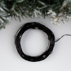 Гирлянда нить-роса 10 м., IP20, чёрная нить, 100 холодных белых LED, 12 В, Luazon Lighting (5198366)