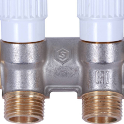 Коллектор распределительный  3/4", 2 отвода 1/2" плоское уплотнение