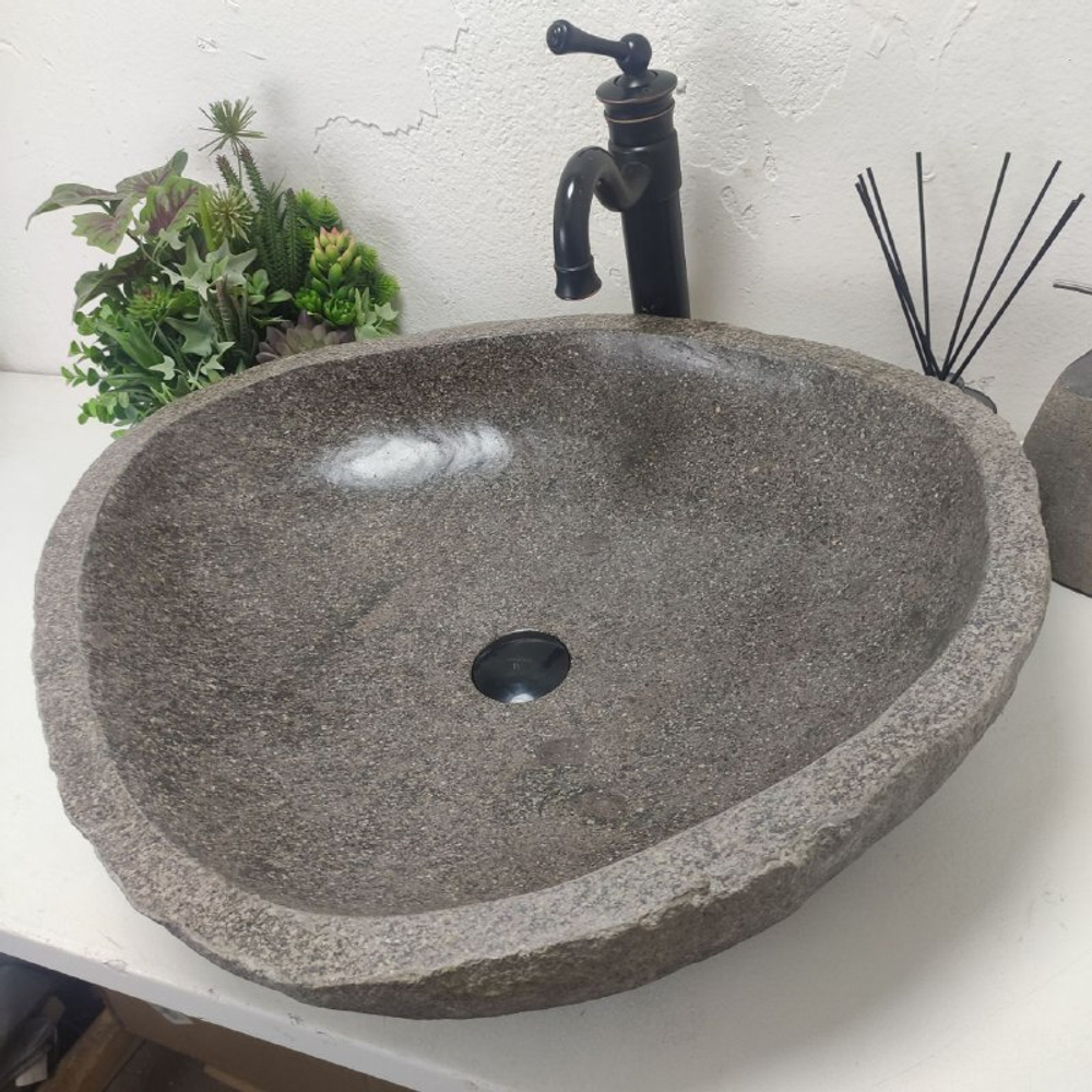 Раковина из речного камня RS-61728 (63*56*15)