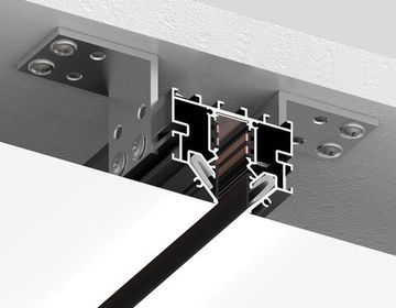 Шинопровод для монтажа в натяжной ПВХ потолок системы крепления Гарпун 2м GL1945 BK чёрный Magnetic standard 48V 10mm Ambrella
