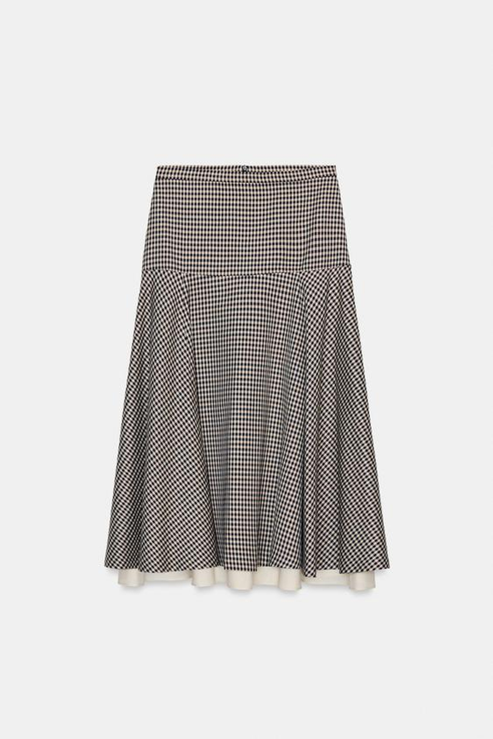 ZARA КОМБИНИРОВАННАЯ ЮБКА В КЛЕТКУ — ZW COLLECTION, КОРИЧНЕВЫЙ