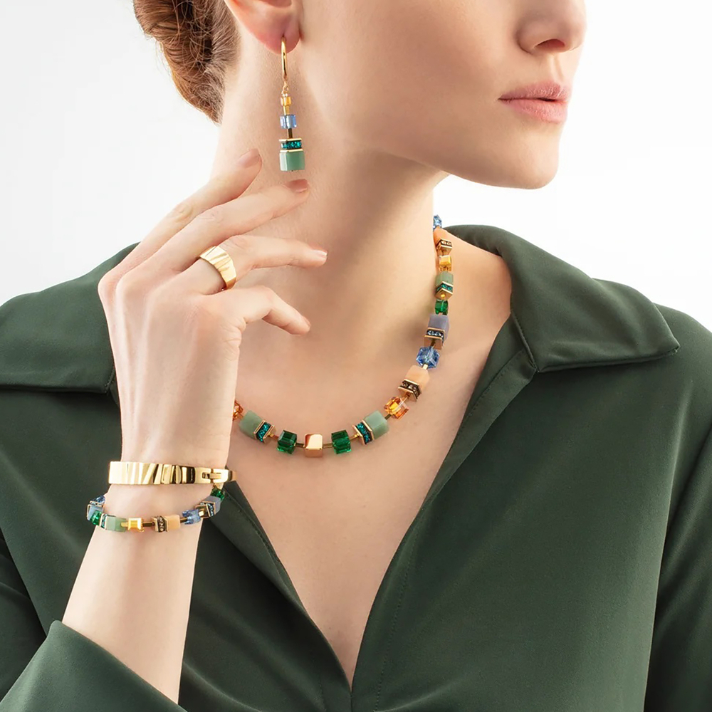 Колье Coeur de Lion Green-Blue-Peach 3039/10-0551