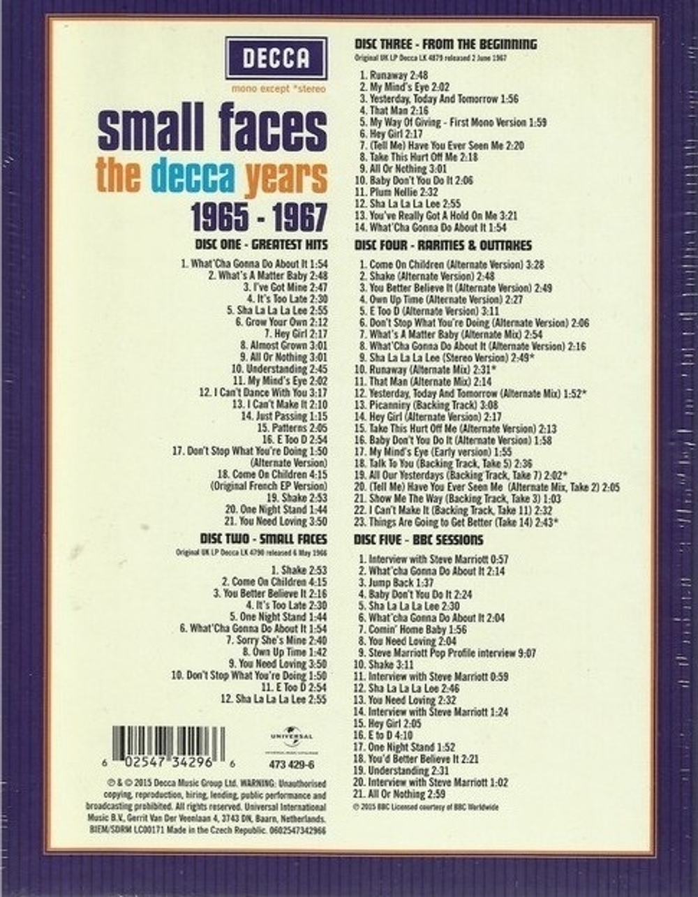 Small Faces / The Decca Years (5CD)