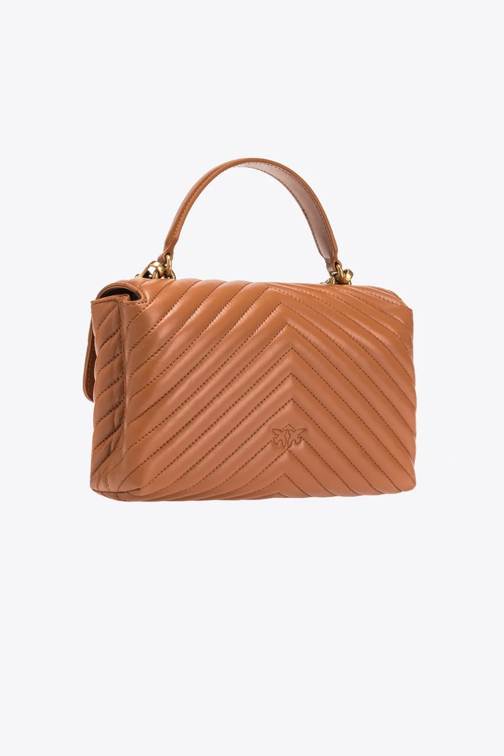 LADY LOVE BAG PUFF CHEVRON – cognac-antique gold