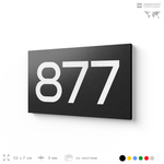 Номер на дверь 877, табличка на дверь для офиса, квартиры, кабинета, аудитории, склада, черная 120х70 мм, Айдентика Технолоджи
