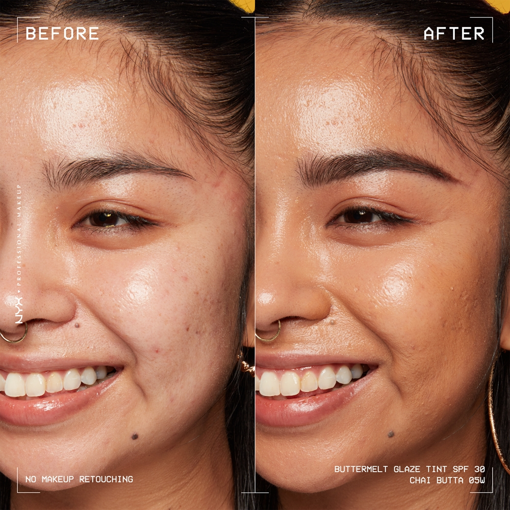 NYX Professional Makeup Buttermelt Glaze - Тонирующий крем для лица с SPF 30 оттенок Chai Butta, 30 ml