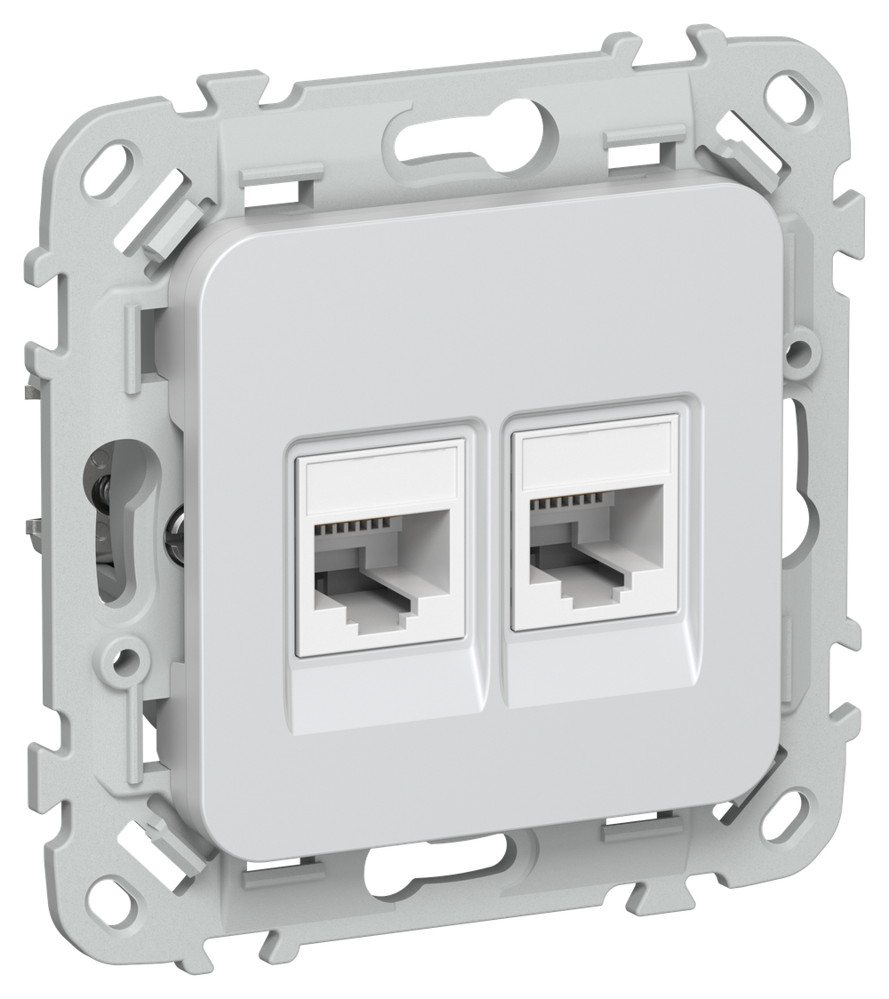 FLITE Розетка 2-местная компьютерная RJ45 категория 5Е UTP РК5е-2-0-ФлЖ жемчуг IEK