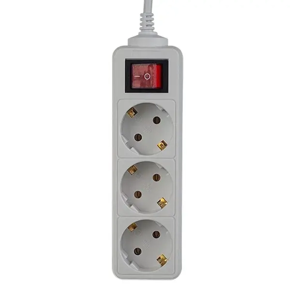 Сетевой удлинитель Perfeo с кнопкой POWERMATE PF-PM-3/5,0-W, 5,0м, 3 розетки, белый