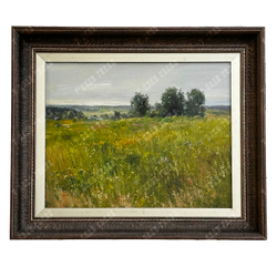 Плотников В.В. За околицей. Волгореченск. Холст, Масло. 2021г.  40х50см.