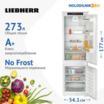 Встраиваемый двухкамерный холодильник Liebherr ICNSf 5103-22 001 NoFrost белый